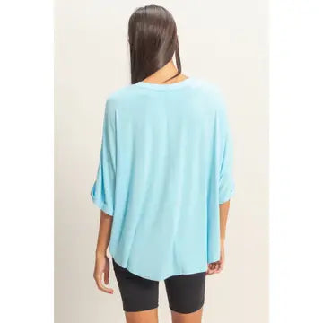 Hyfve Relaxed High-Low Batwing Sleeve Top