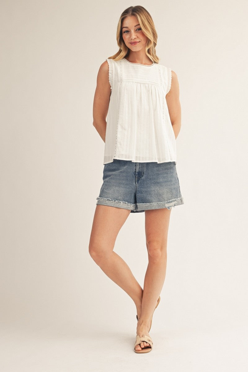 Jodifl Lovely Babydoll Eyelet Top