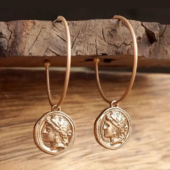 Boho Hoop Earrings Coin