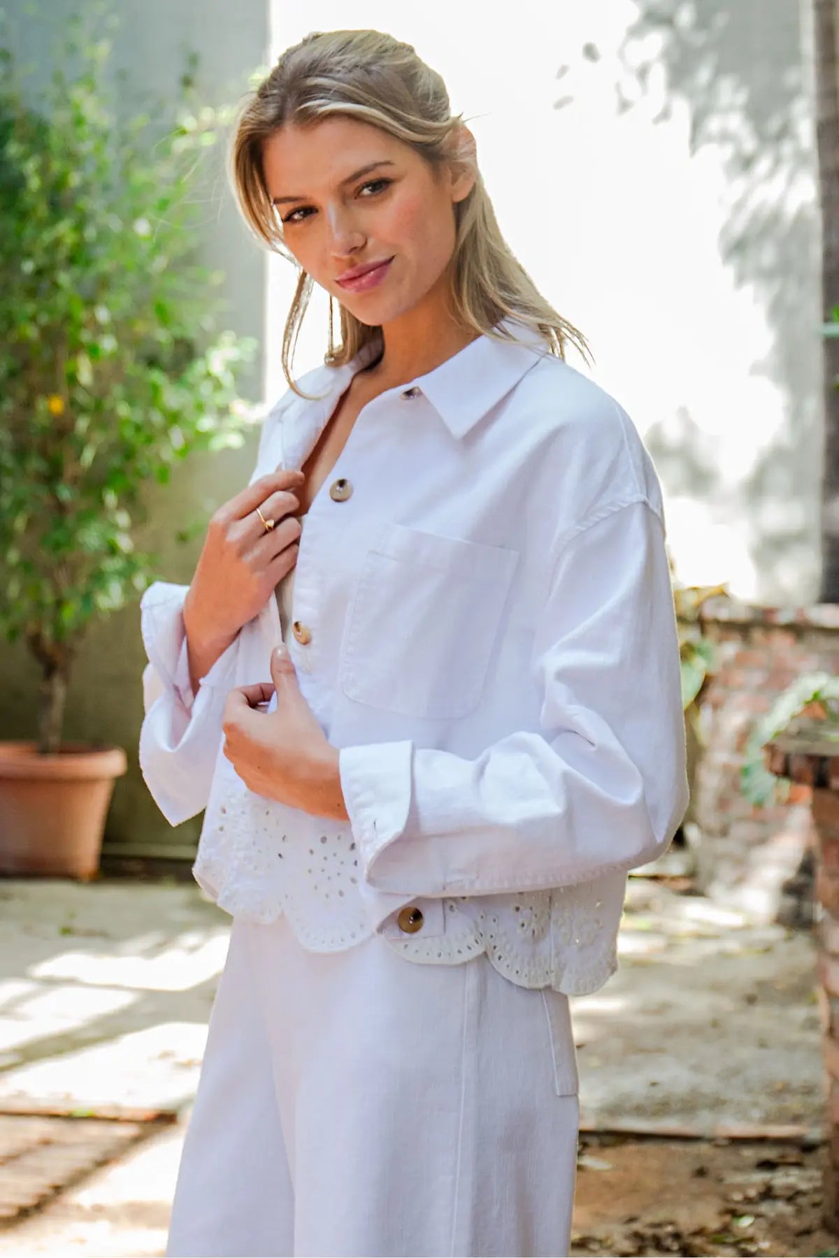 Eesome Button Down Hem Jacket
