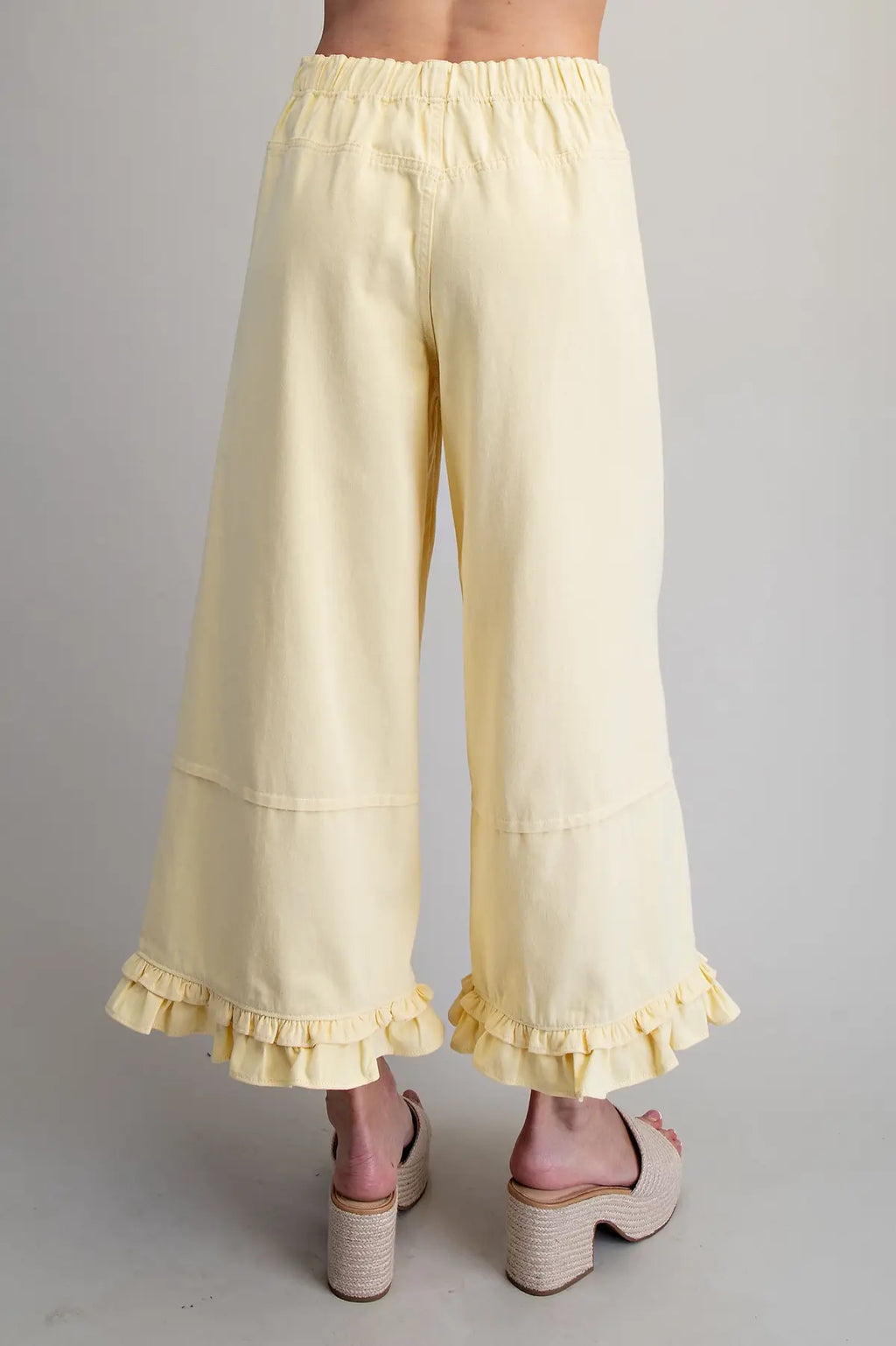 Eesome Mineral Washed Ruffled Hem Pants