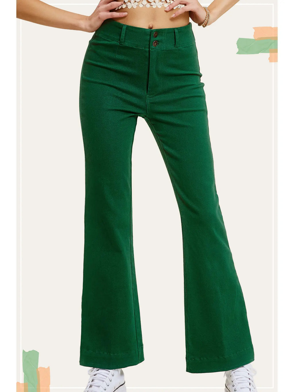 La Miel Soft Washed Highwaisted Wide Flare Pants
