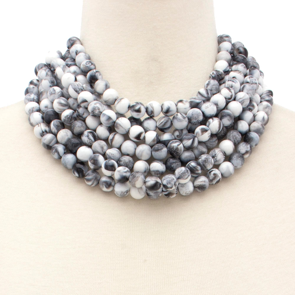 ANB Chunky Beaded Layered Necklace