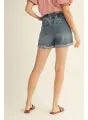 Jodifl High waist washed denim shorts with embroidery