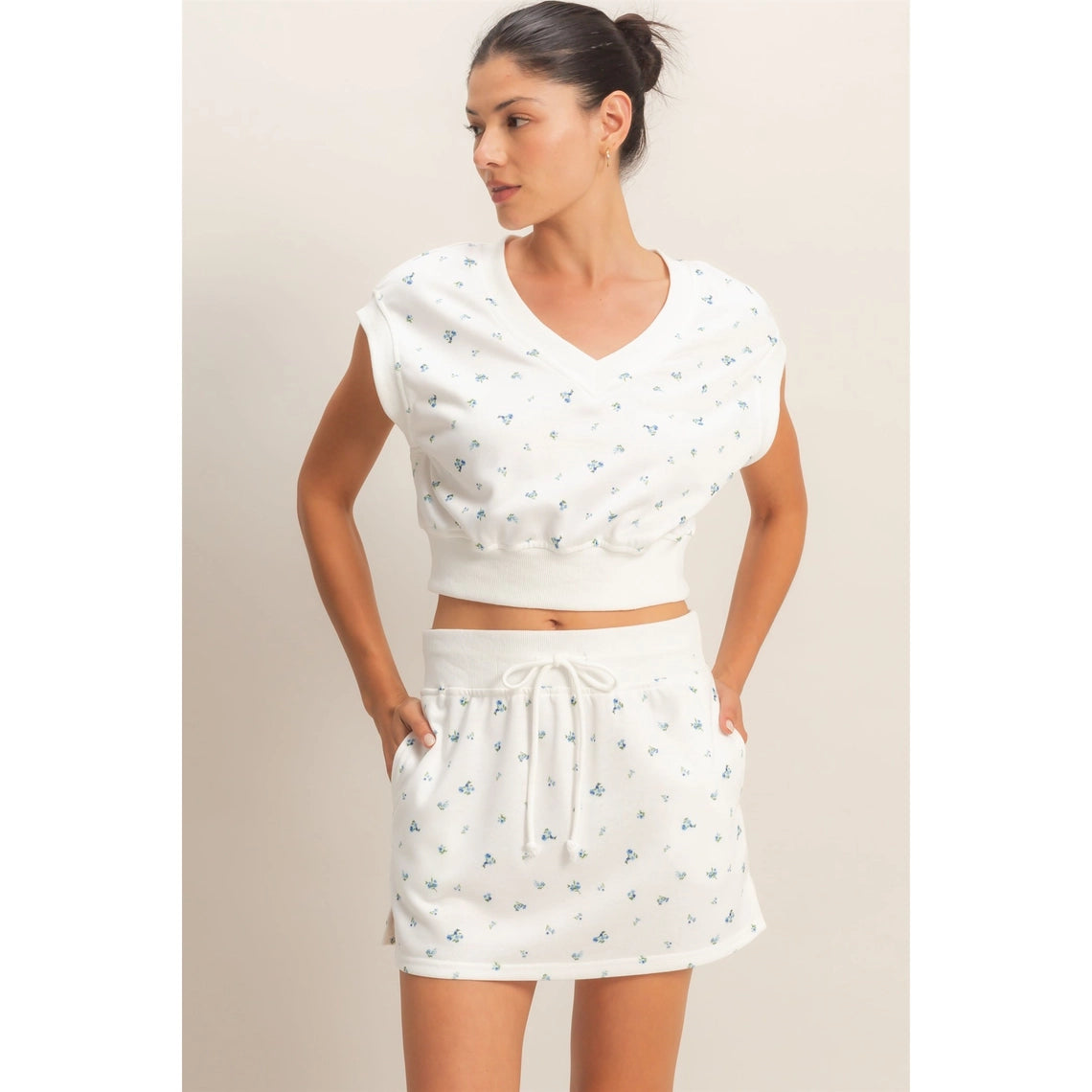 Hyfve Floral V-Neck Crop Top