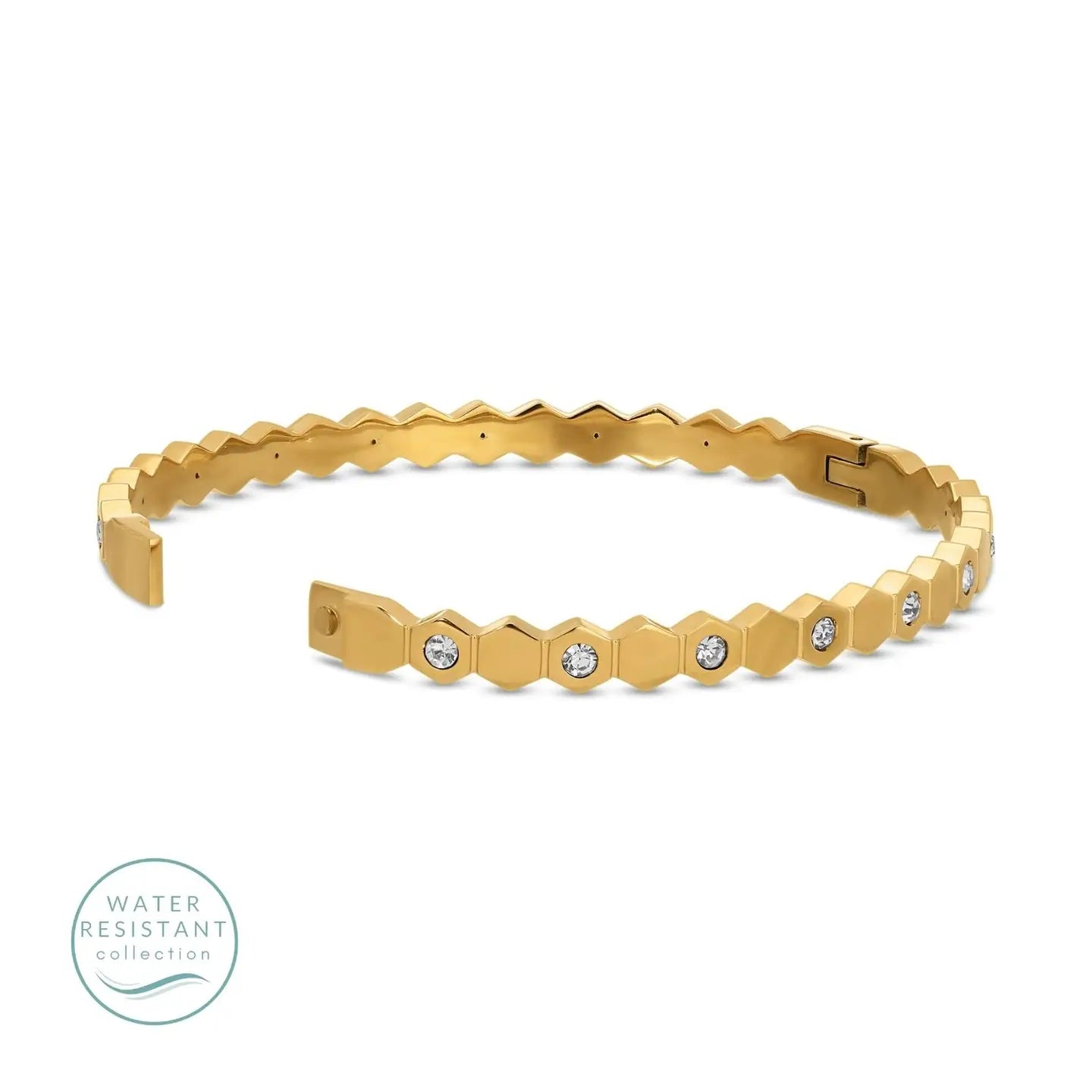 Splendid Iris Hinged Hexagon Bangle