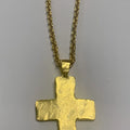 Chunky hammered Cross Pendant Necklace 32"