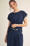 Jodifl Crinkle Embroidery Detail Top