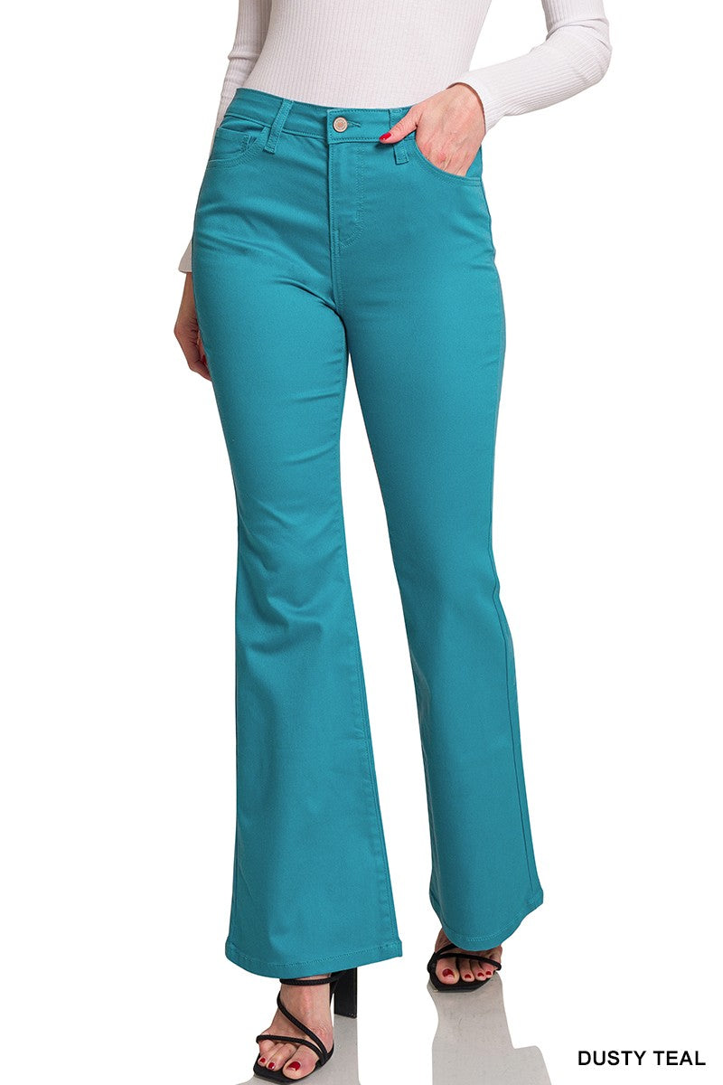 Zenana High-Rise Bootcut Color Denim Pants