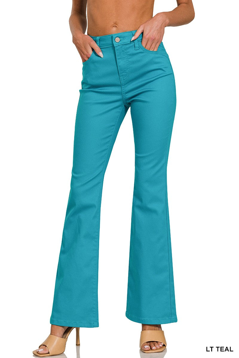 Zenana High-Rise Bootcut Color Denim Pants