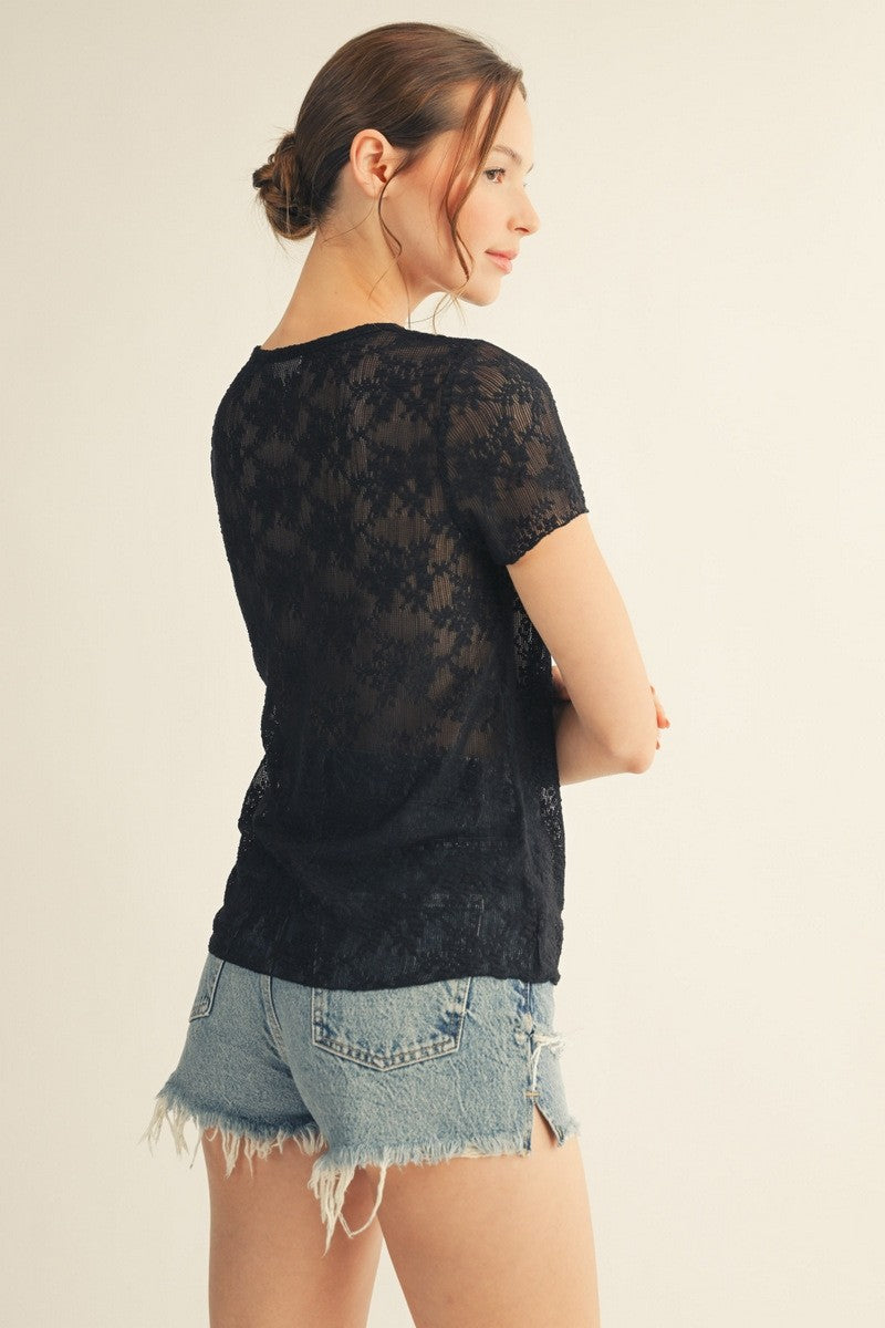 Jodifl Merrow Edge Detail Lace Top