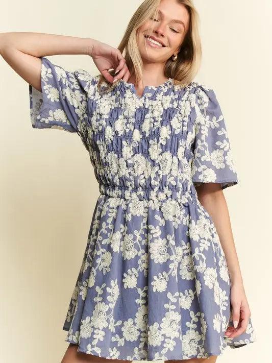 Jade By Jane Curvy Embroidered Floral Mini Dress