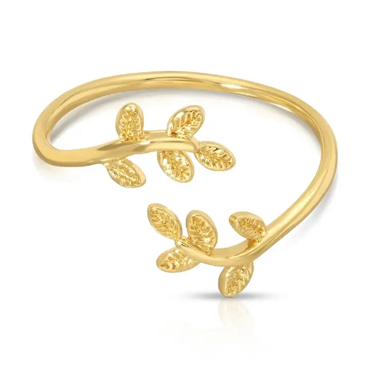 Splendid Iris Adjustable Leaf Ring