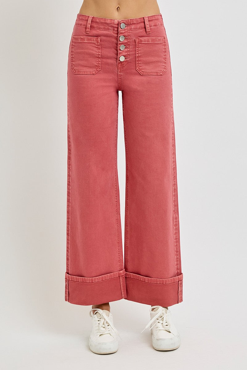 Risen Plus High Rise Pocket Cuffed Pants
