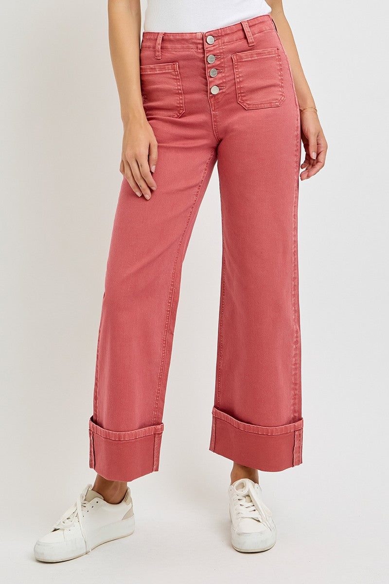 Risen Plus High Rise Pocket Cuffed Pants