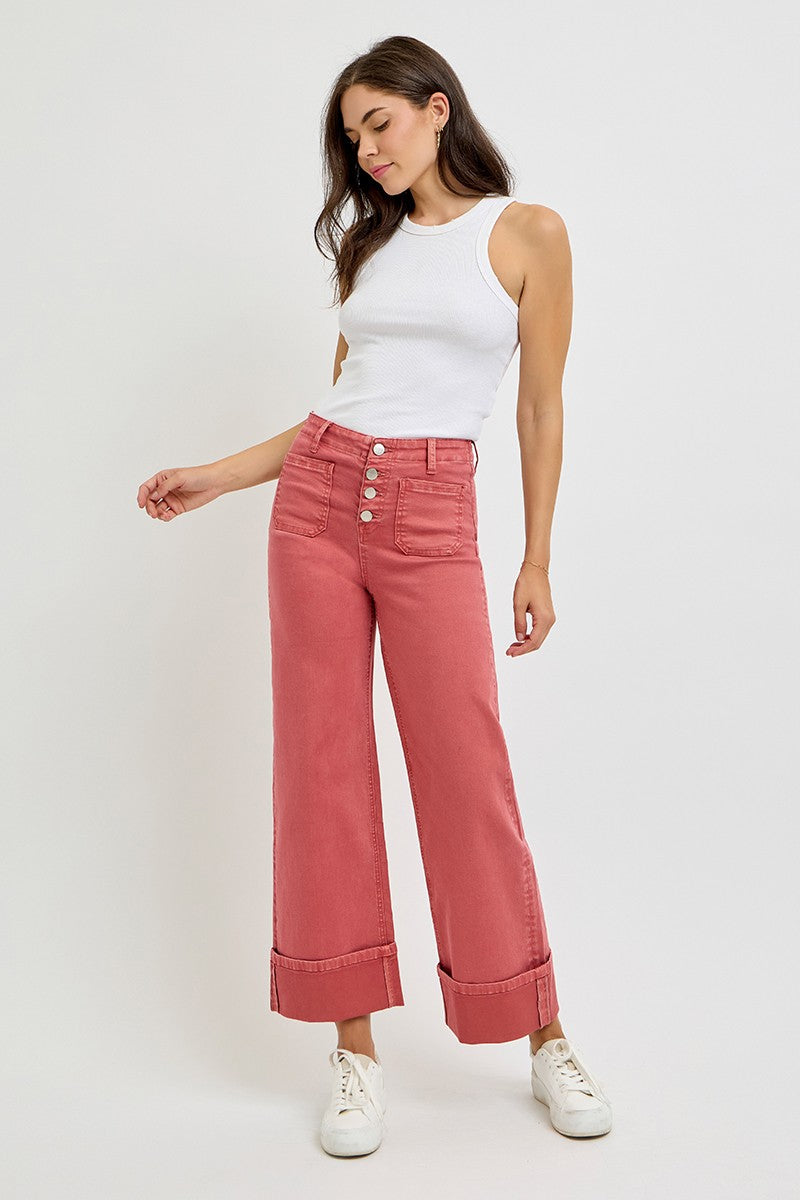 Risen Plus High Rise Pocket Cuffed Pants