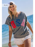 Oddi Plus USA Embroidery Logo French Terry Top