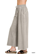 Zenana Terry Pigment Washed Pants