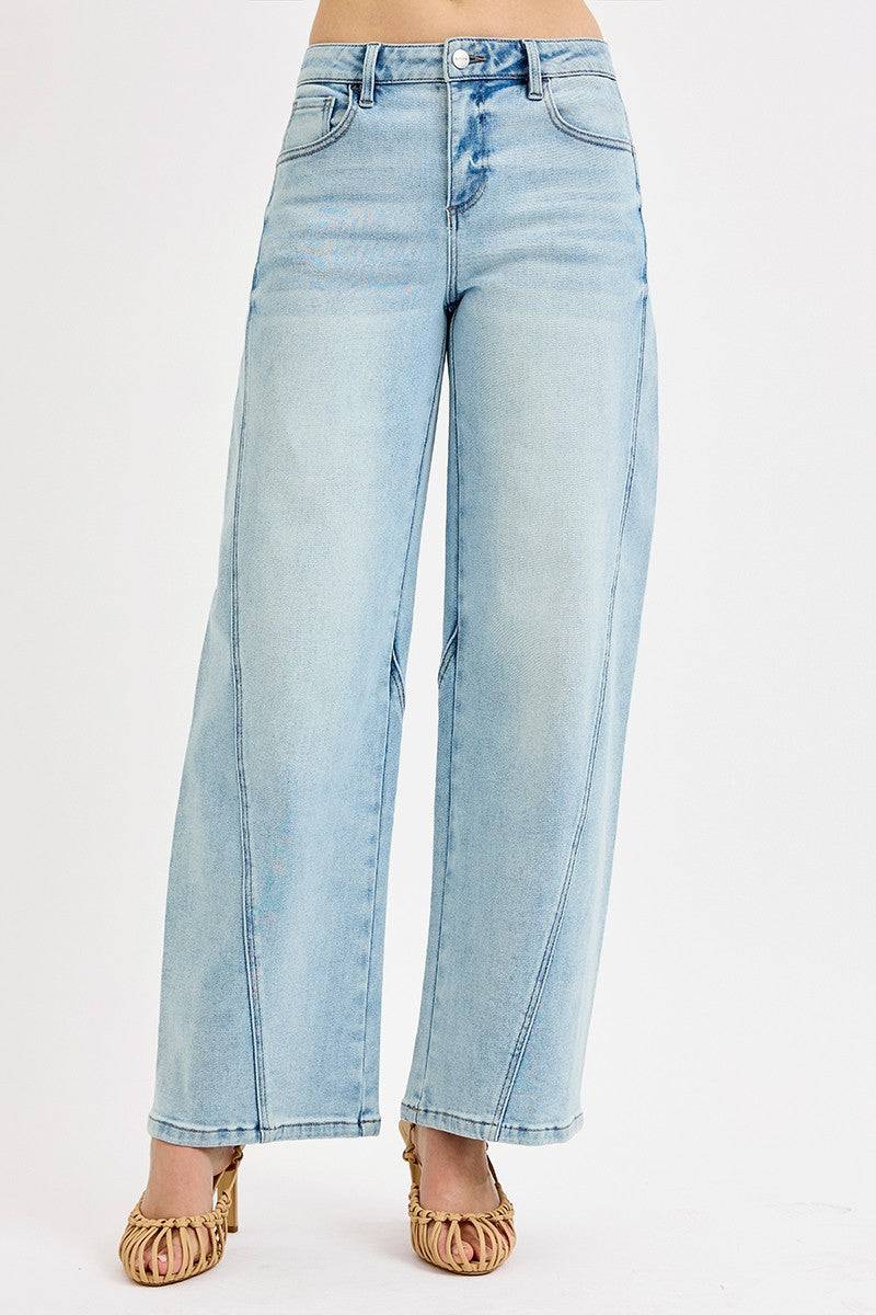 Risen Plus Mid Rise Fit Barrel Jeans
