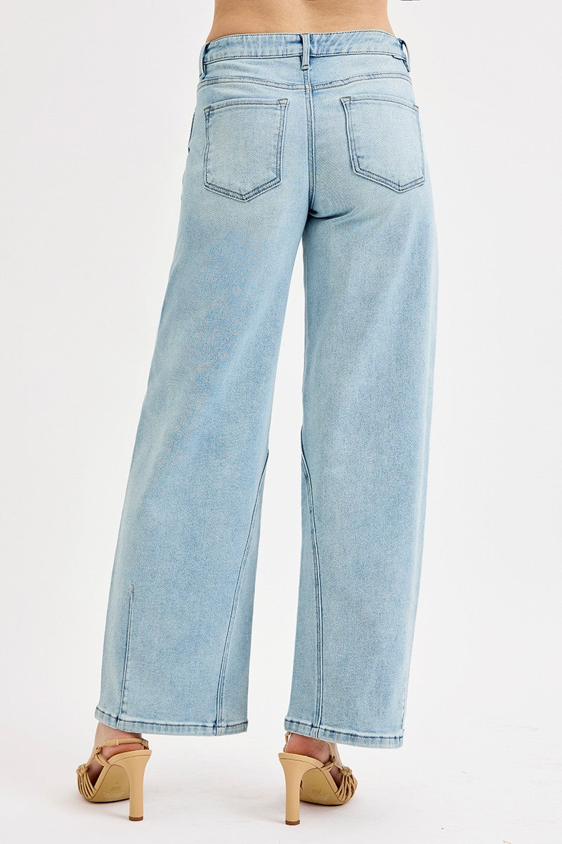 Risen Plus Mid Rise Fit Barrel Jeans