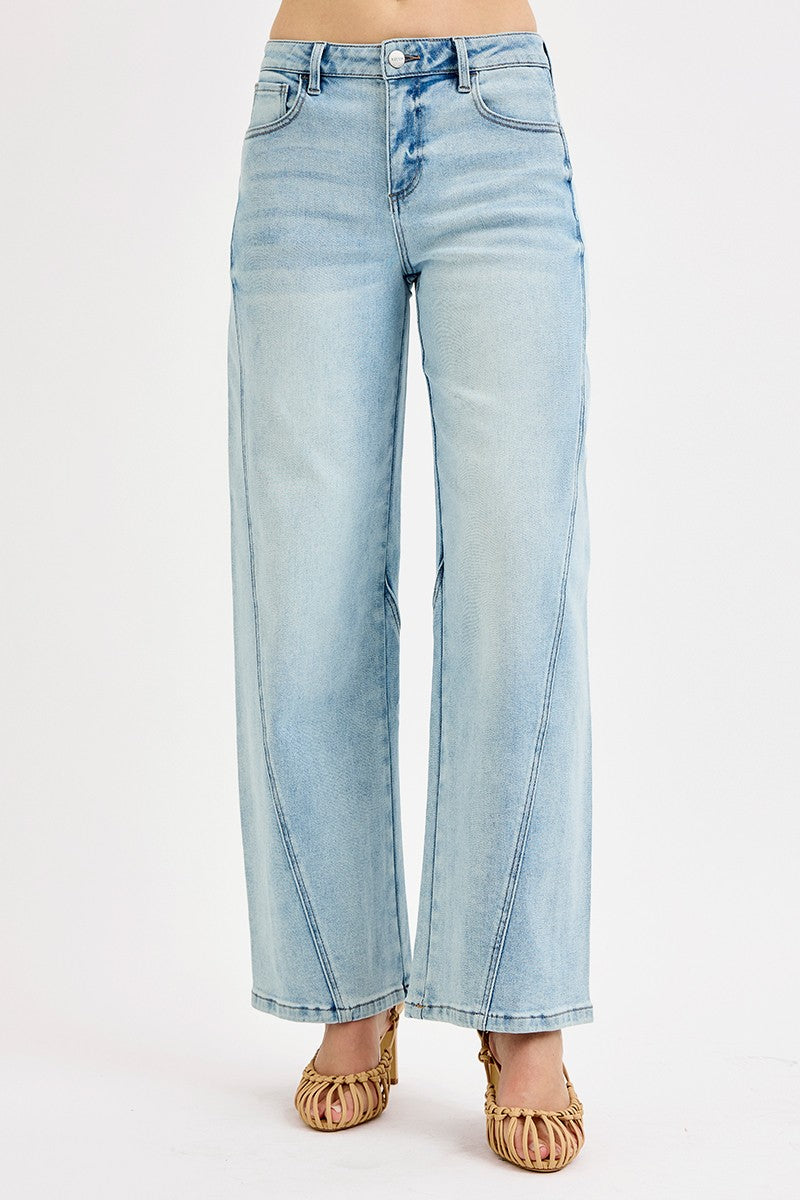 Risen Plus Mid Rise Fit Barrel Jeans