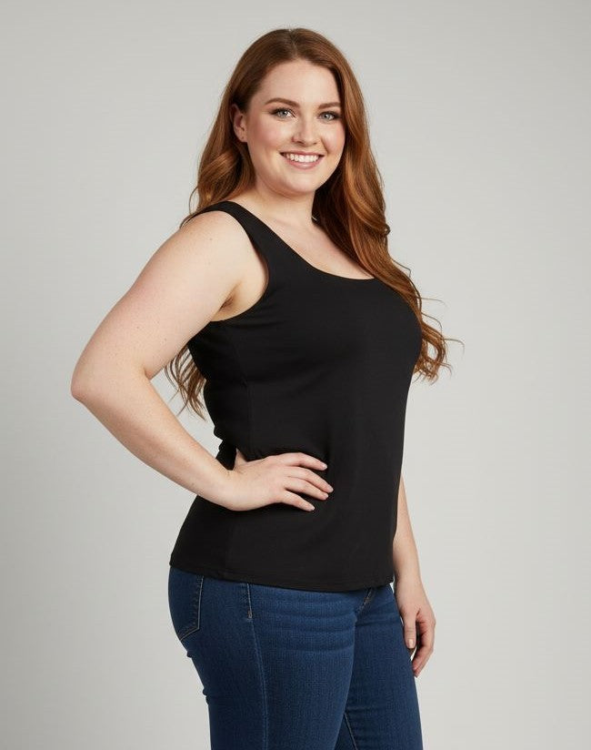 Spin Double Front & Back Scoop Neck Tank Plus