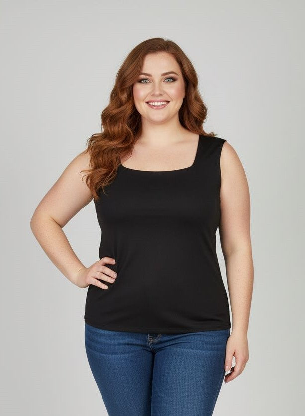 Spin Double Front & Back Scoop Neck Tank Plus