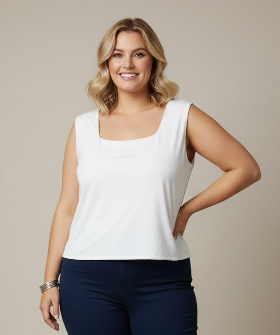 Spin Double Front & Back Scoop Neck Tank Plus