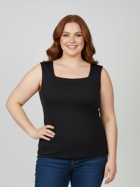 Spin Double Front & Back Scoop Neck Tank Plus