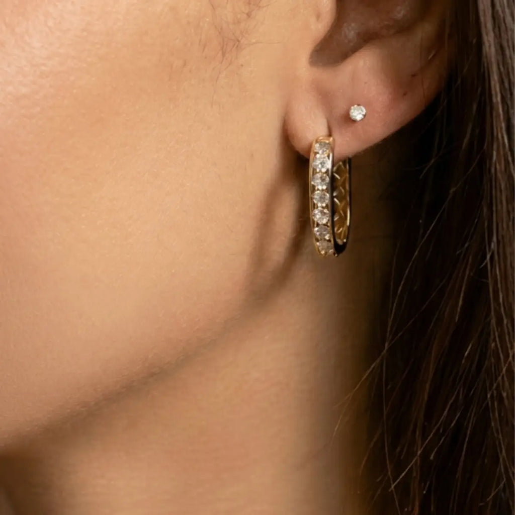 Splendid Iris Luxe Cubic Zirconia Huggies