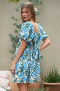 JBJ Floral Puff Sleeve Babydoll Mini Dress