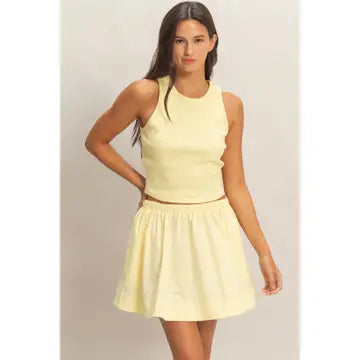 Hyfve Sleeveless Ribbed Top and Skirt Set