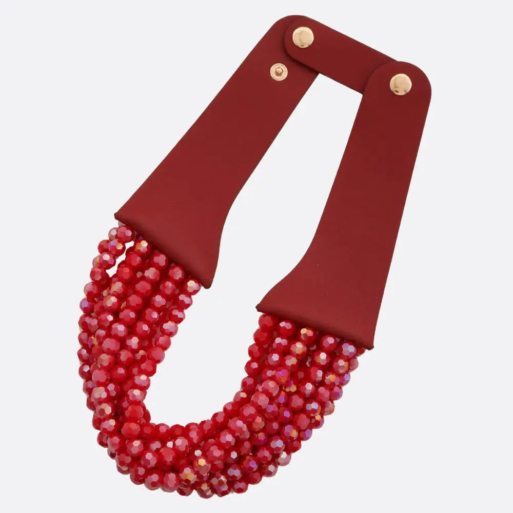 Faire Beaded Thick Layered Necklace