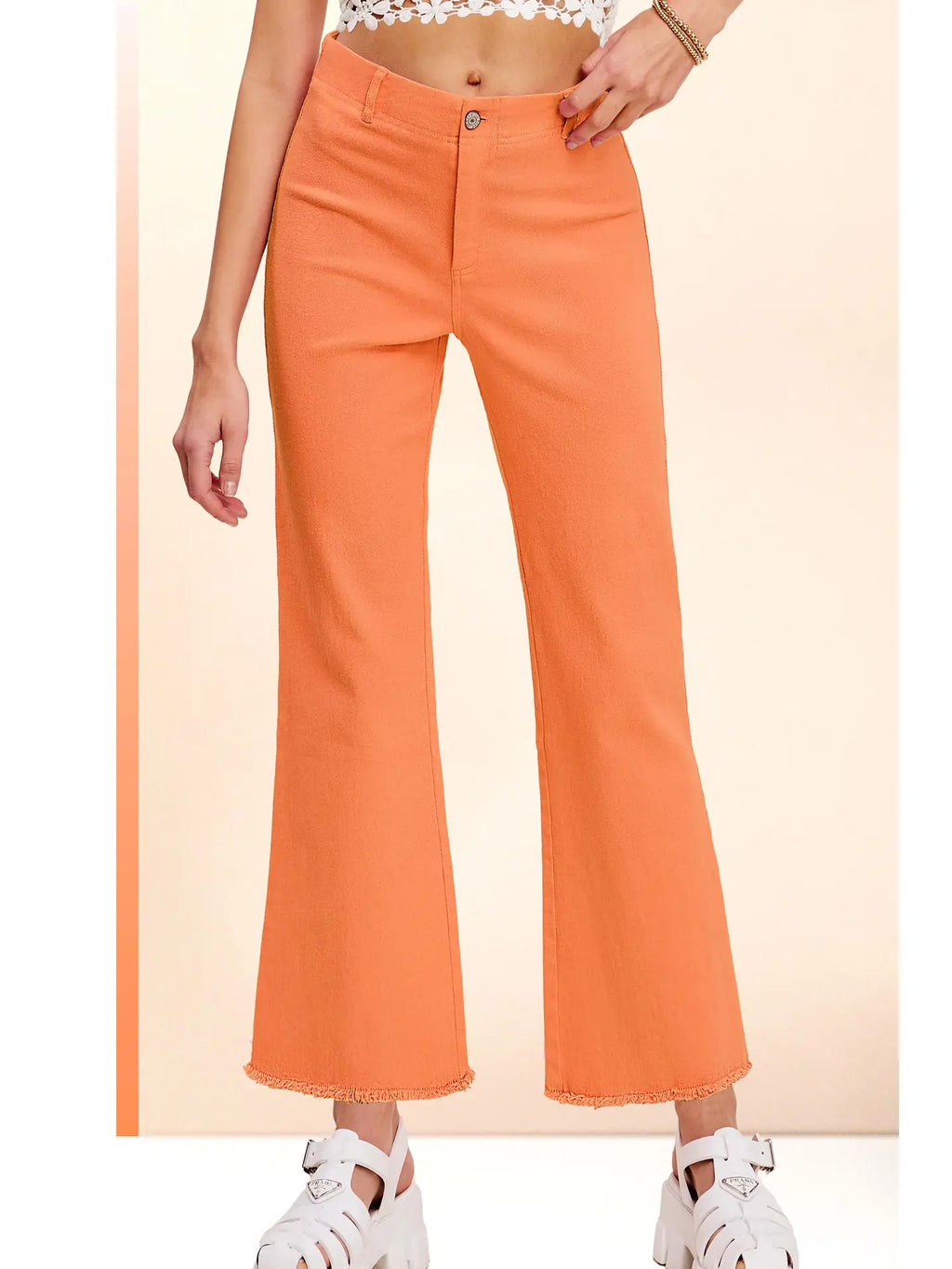 La Miel Soft Washed High Waisted Flare Pants