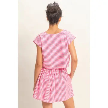 Hyfve Striped Dolman Sleeve Top & Skirt Set