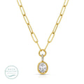 Splendid Iris Large Cubic Zirconia Paperclip Necklace, Water-Resistant