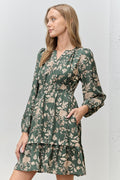 Polagram Floral Mini Dress w Elastic Waist