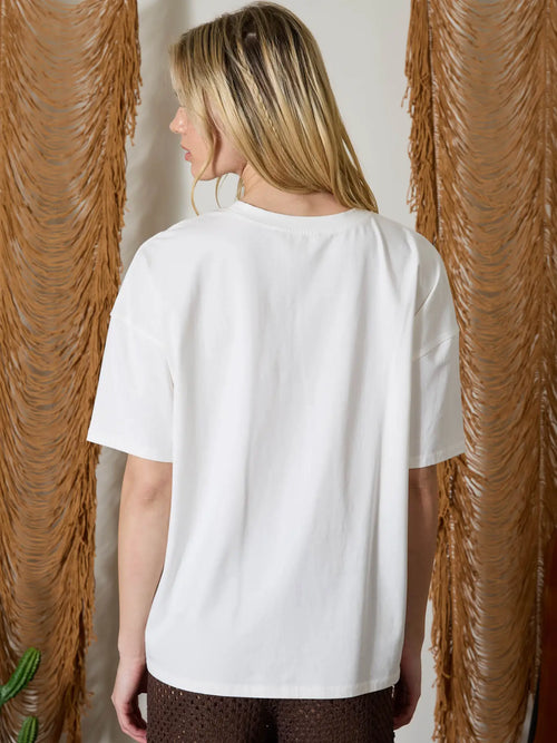 Blu Pepper Cowboy Oversized Knit Graphic Shirt