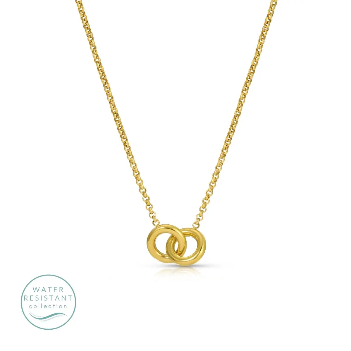 Splendid Iris Connected Circles Necklace, Water-Resistant