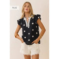 Oddi Polka Dot Flutter Sleeve Blouse