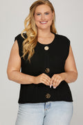 She & Sky Sleeveless Crochet Sweater Vest