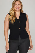 She & Sky Gold Button Knit Sweater Vest