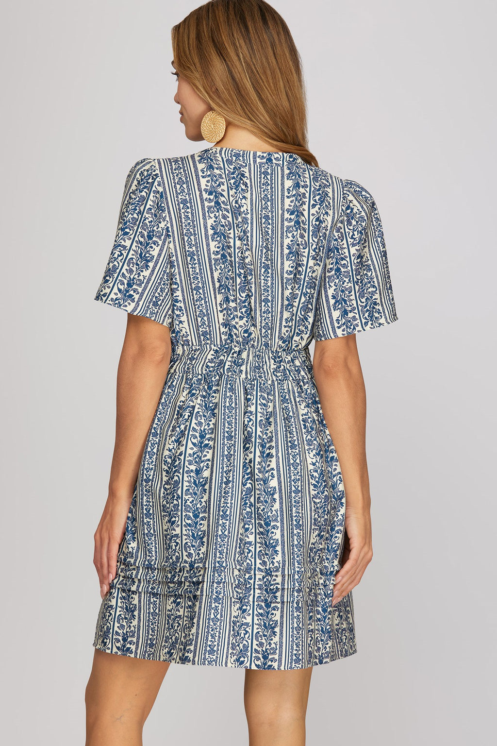 She & Sky Bell Sleeve Printed Dress