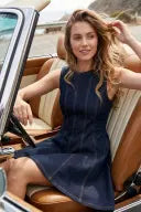 She + Sky Slvless Denim Dress With Pockets