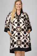 She & Sky Half Sleeve Printed Mini Dress