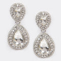 H&D Rhinestone Dangle Earring Silver