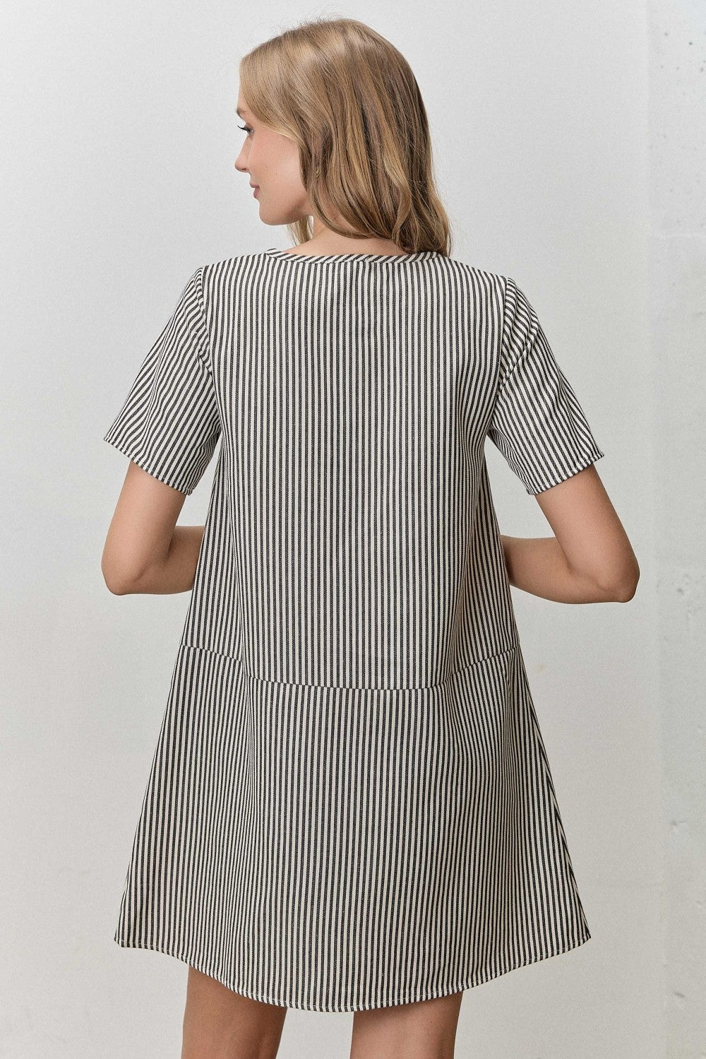 Polagram Pinstripe Button Up Dress