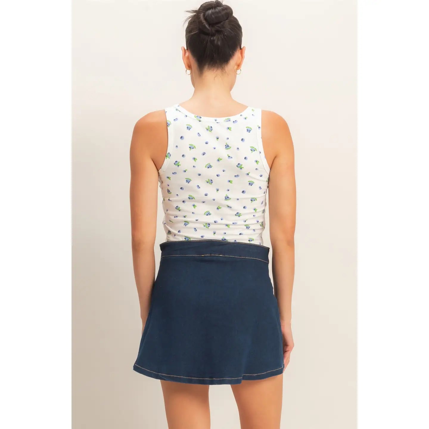 Hyfve Scoop Neck Blueberry Print Tank