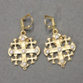 Jerusalem Cross Earrings With Pearls