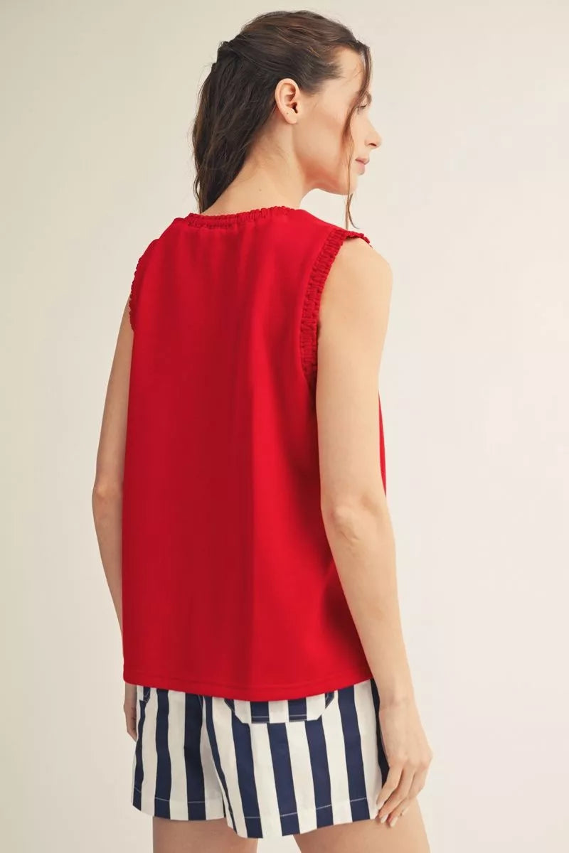 Jodifl Smocking Edge Detail Causal Tank